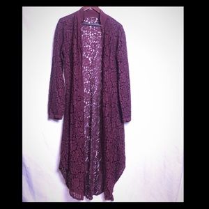 Made in Italy, O’dette burgundy lace dress shirt.
